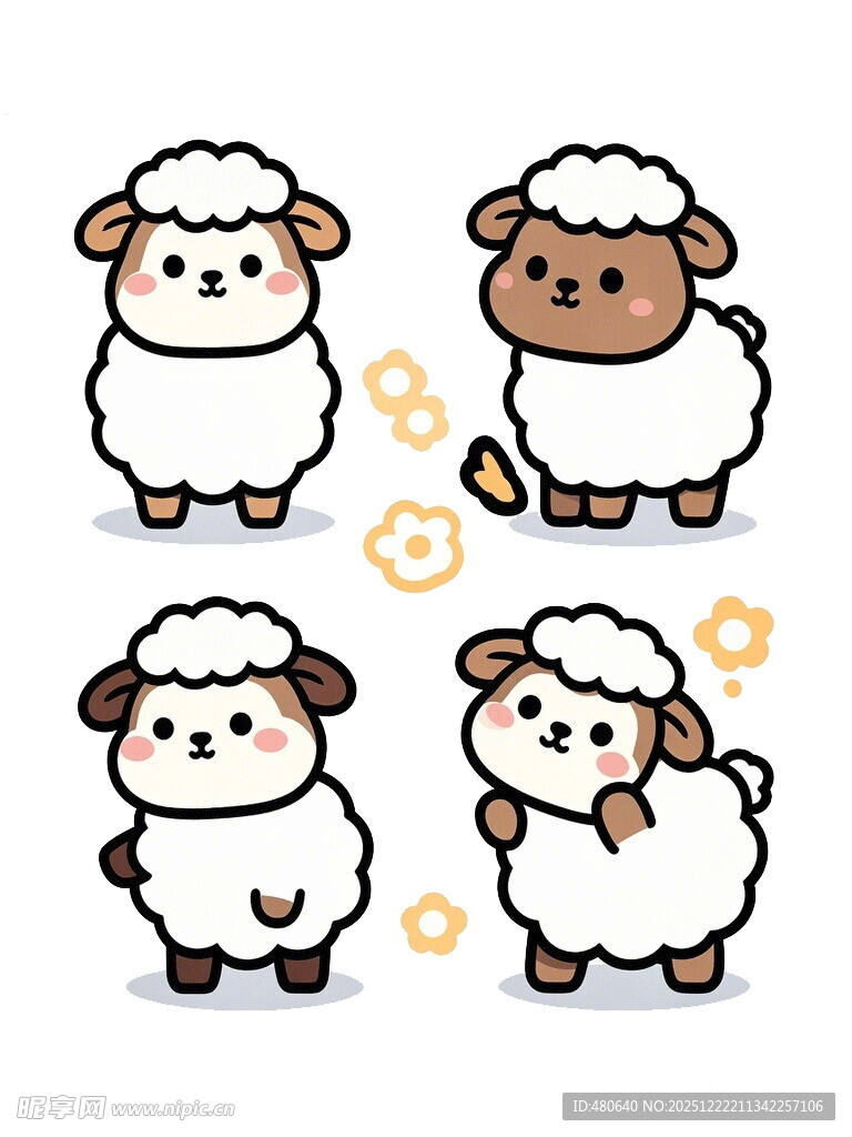 可爱卡通小羊形象集合
