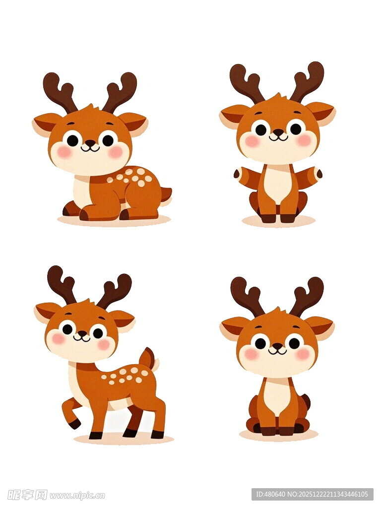 可爱小鹿卡通形象集合