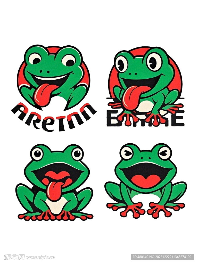 卡通青蛙表情图案设计