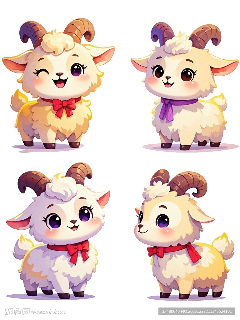 可爱小羊卡通形象集合