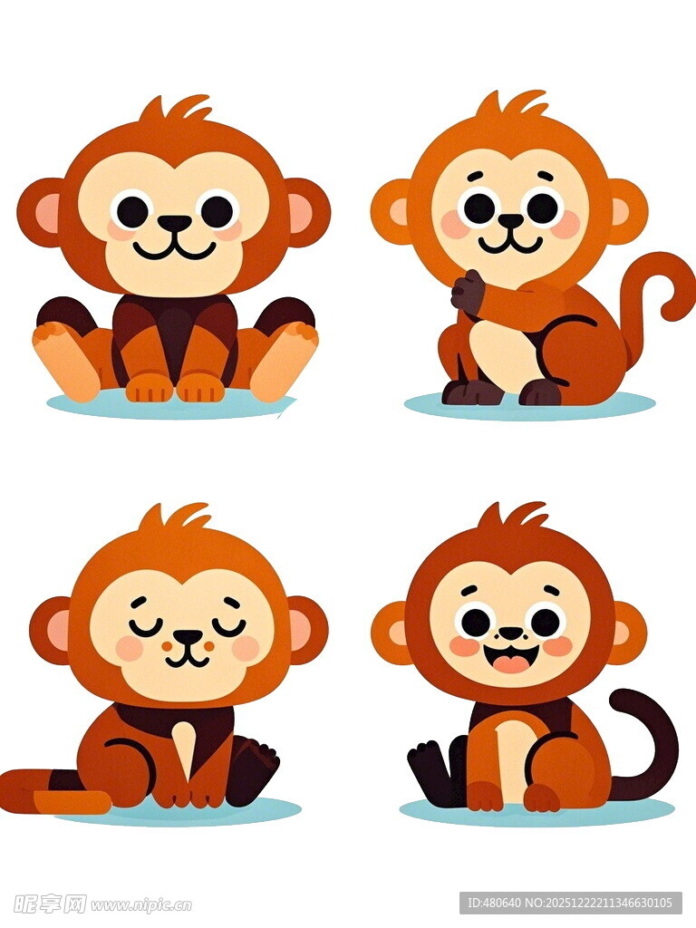 可爱小猴卡通形象集合