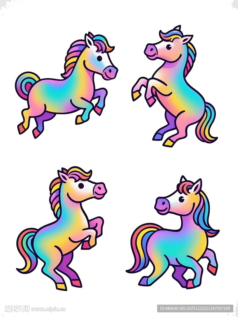 多彩独角兽图案