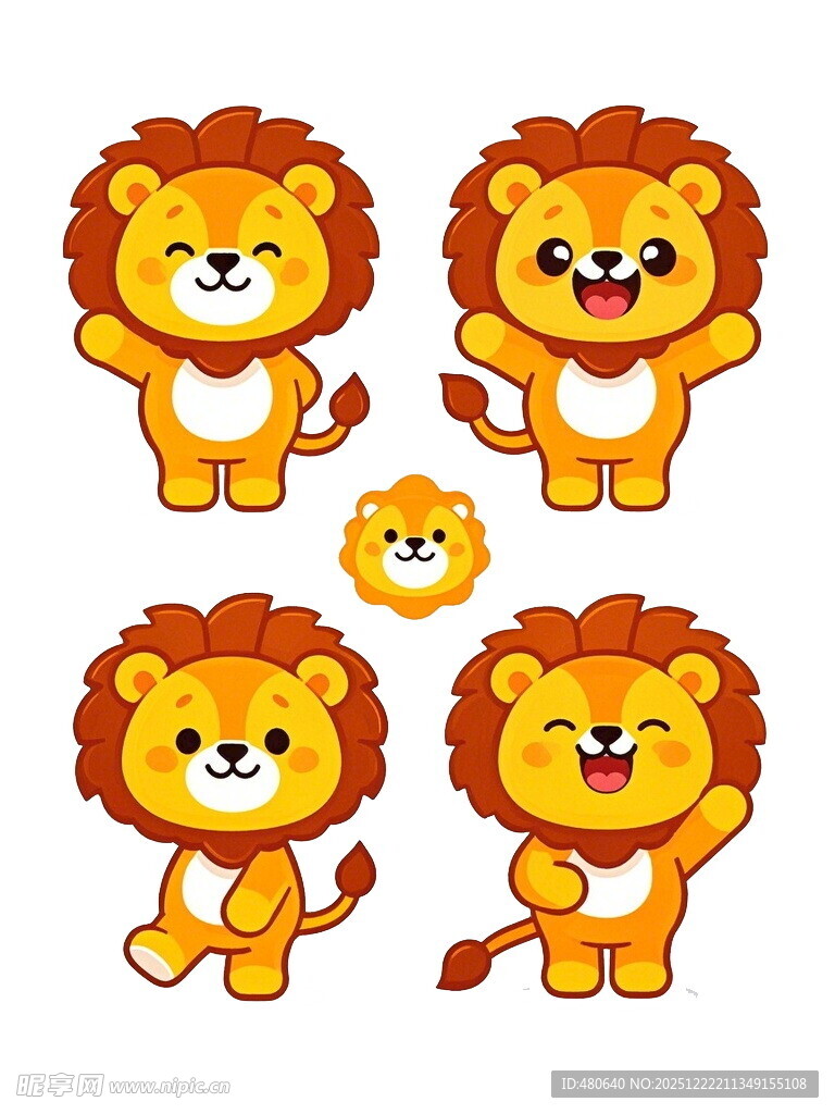 可爱卡通狮子形象集合