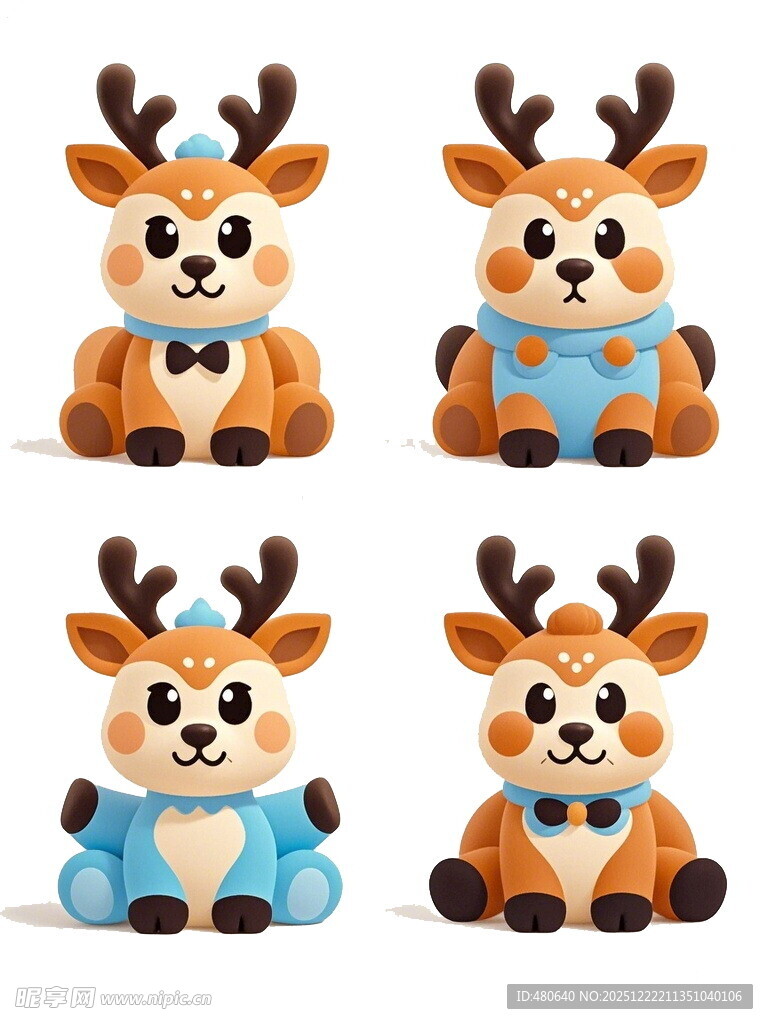 可爱小鹿玩偶萌趣十足