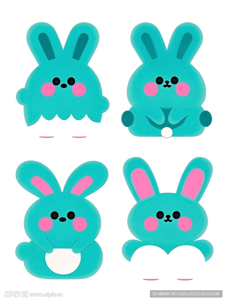 可爱蓝兔子卡通形象