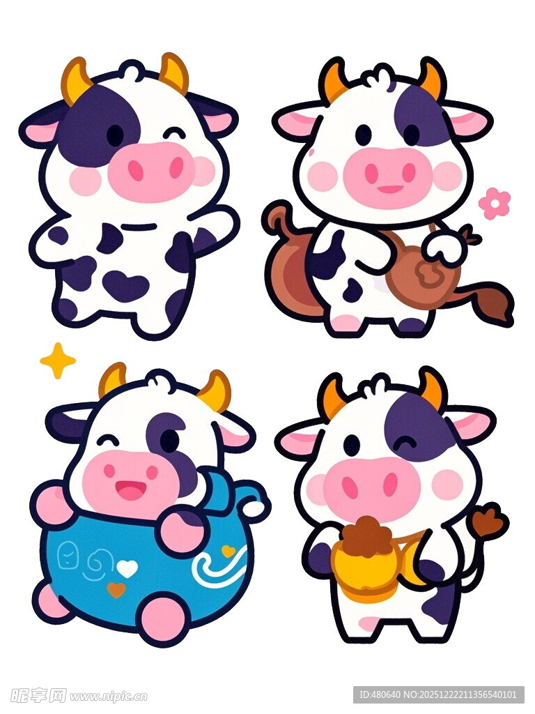 可爱卡通奶牛形象集合