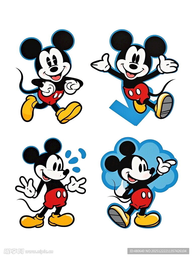 米奇的多样可爱动作姿态