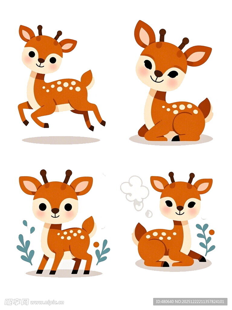 可爱小鹿插画集合