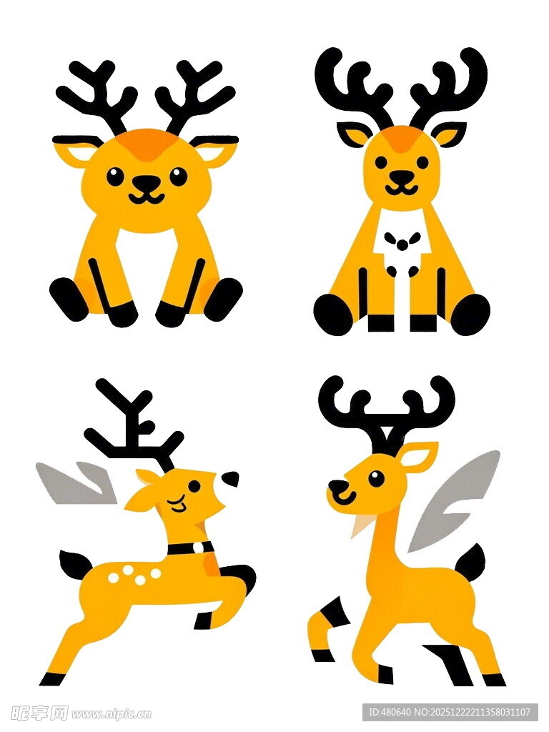 可爱小鹿卡通形象集合
