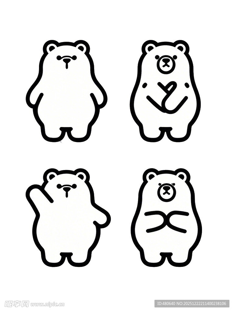 可爱小熊卡通形象集合