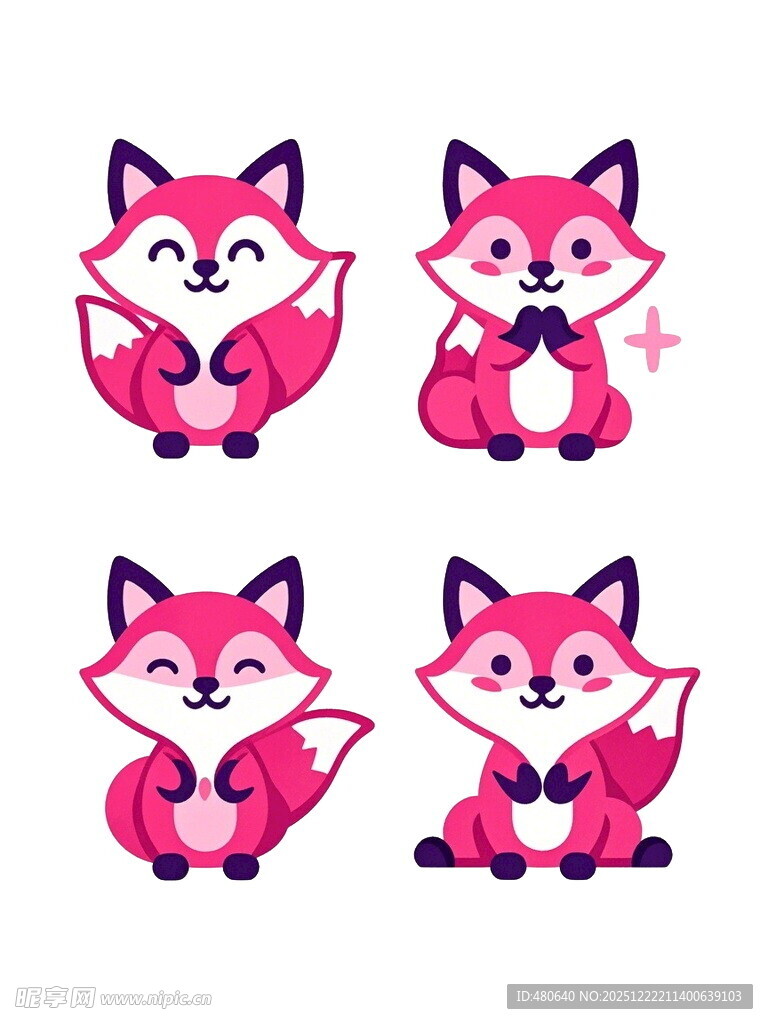 可爱狐狸卡通形象集合