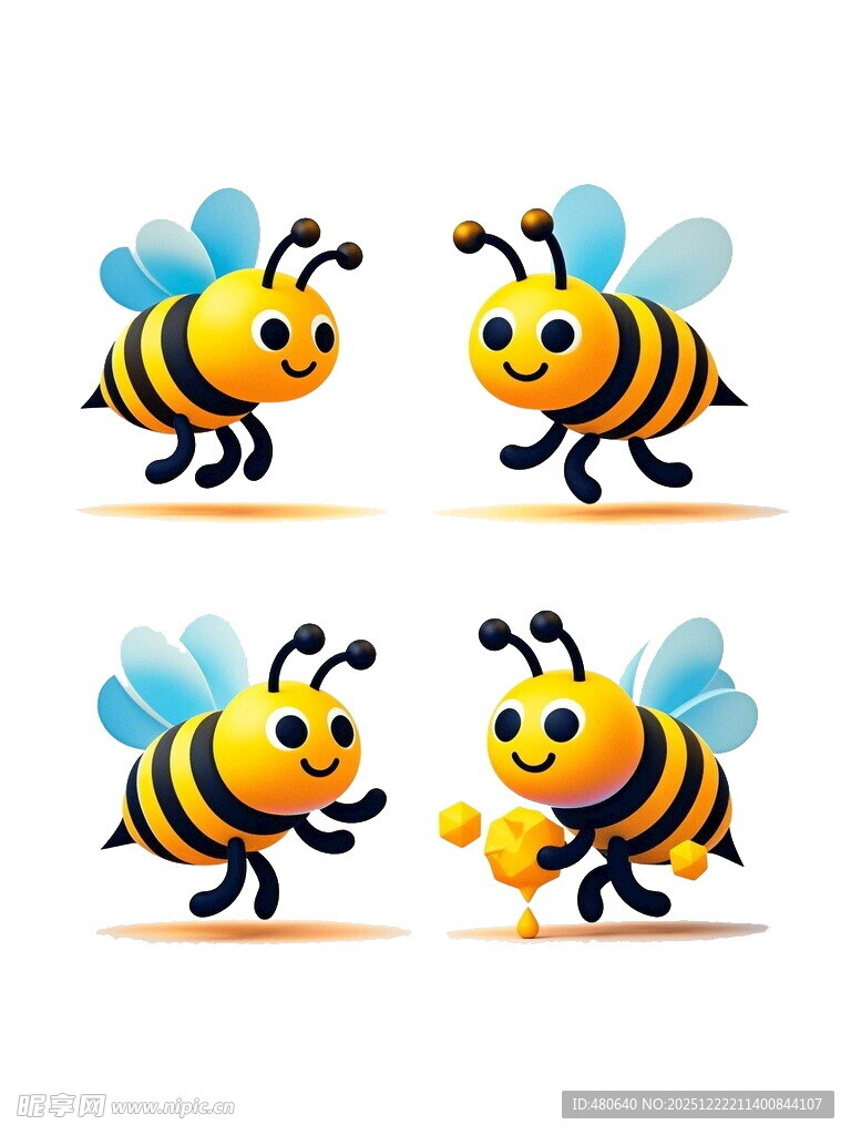 可爱蜜蜂互动插画