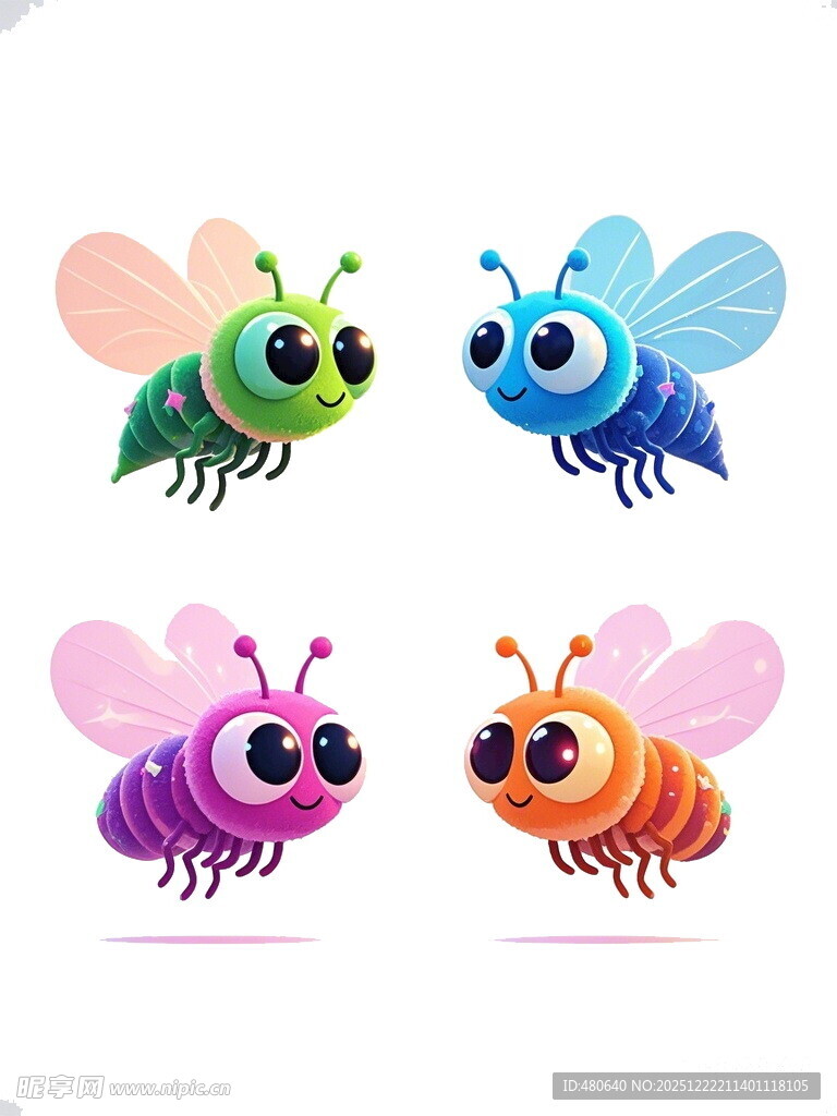 可爱多彩卡通蜜蜂形象