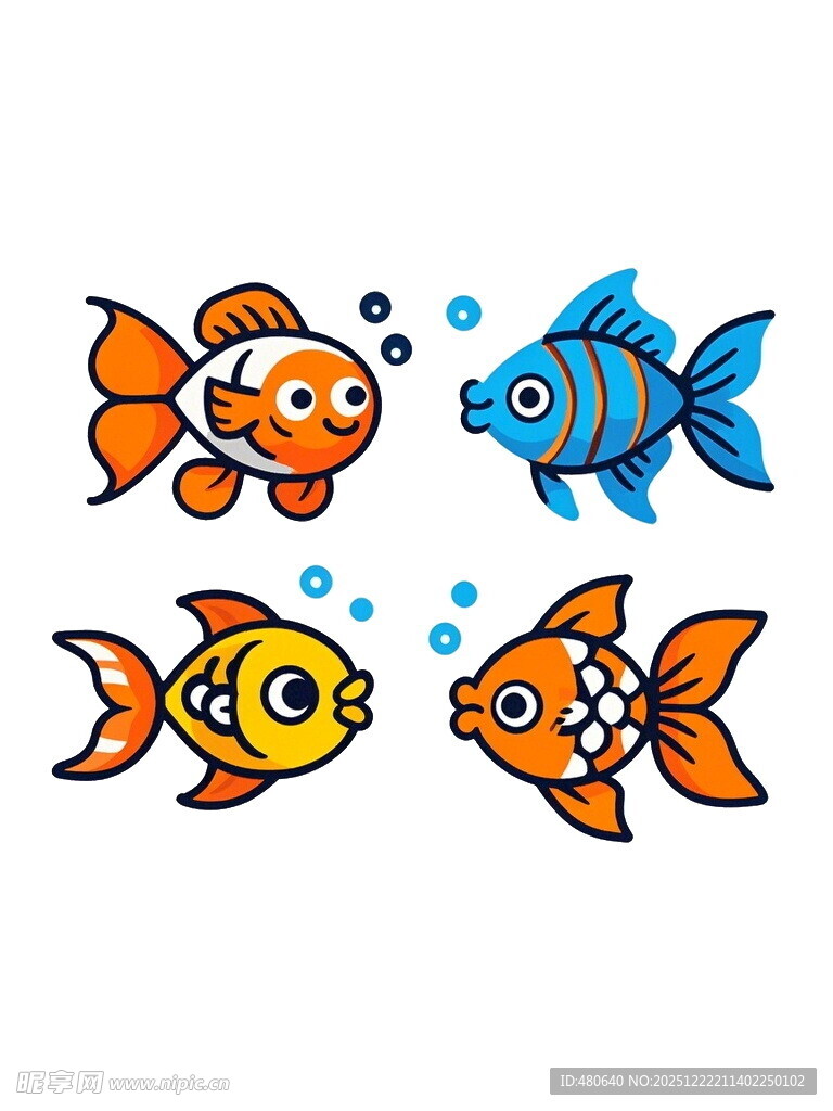 多彩猫咪钥匙扣图案设计