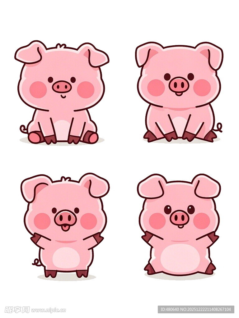 可爱四小猪卡通形象