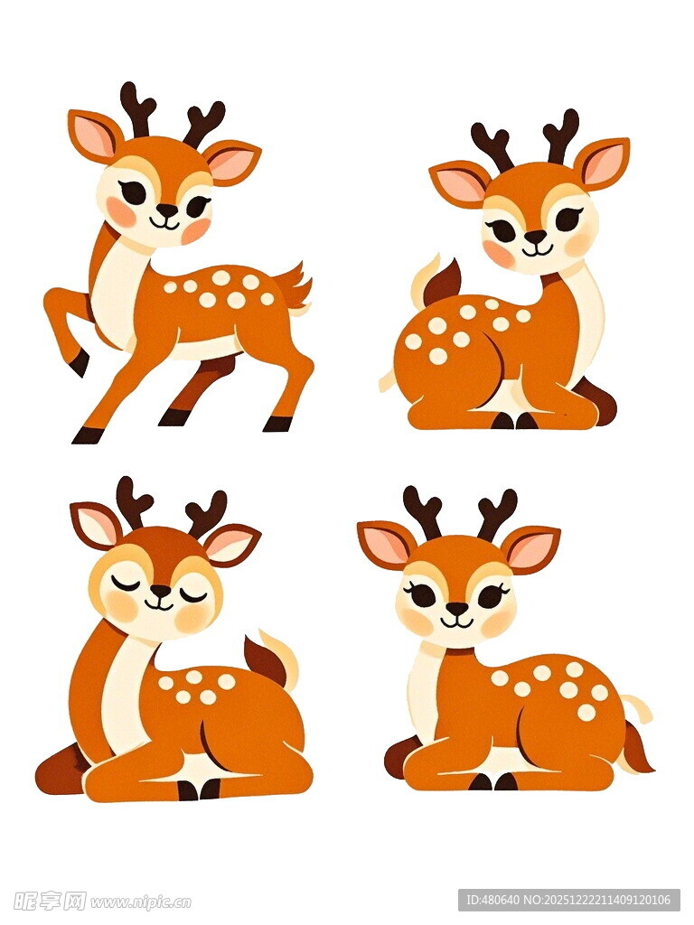 可爱小鹿卡通形象集合