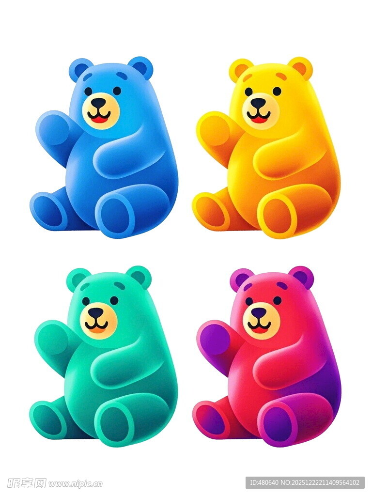 多彩小熊玩偶