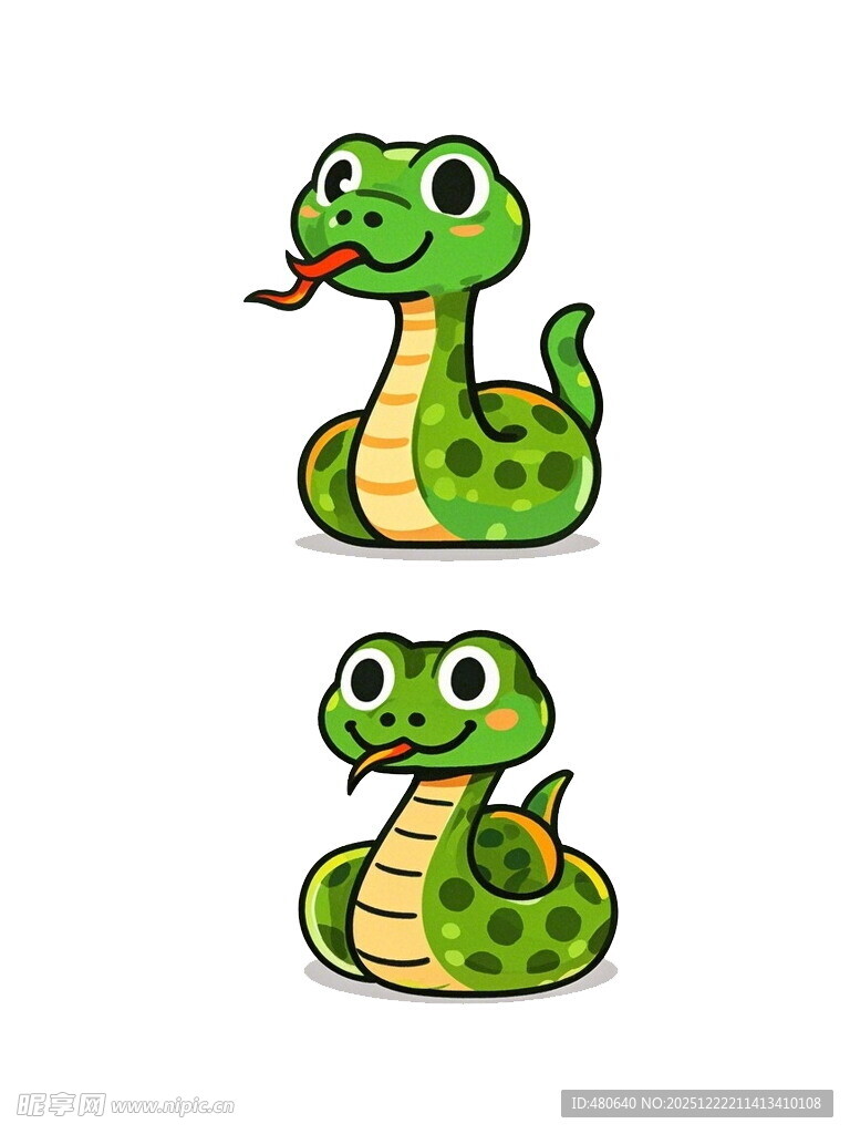 可爱卡通蛇形象设计