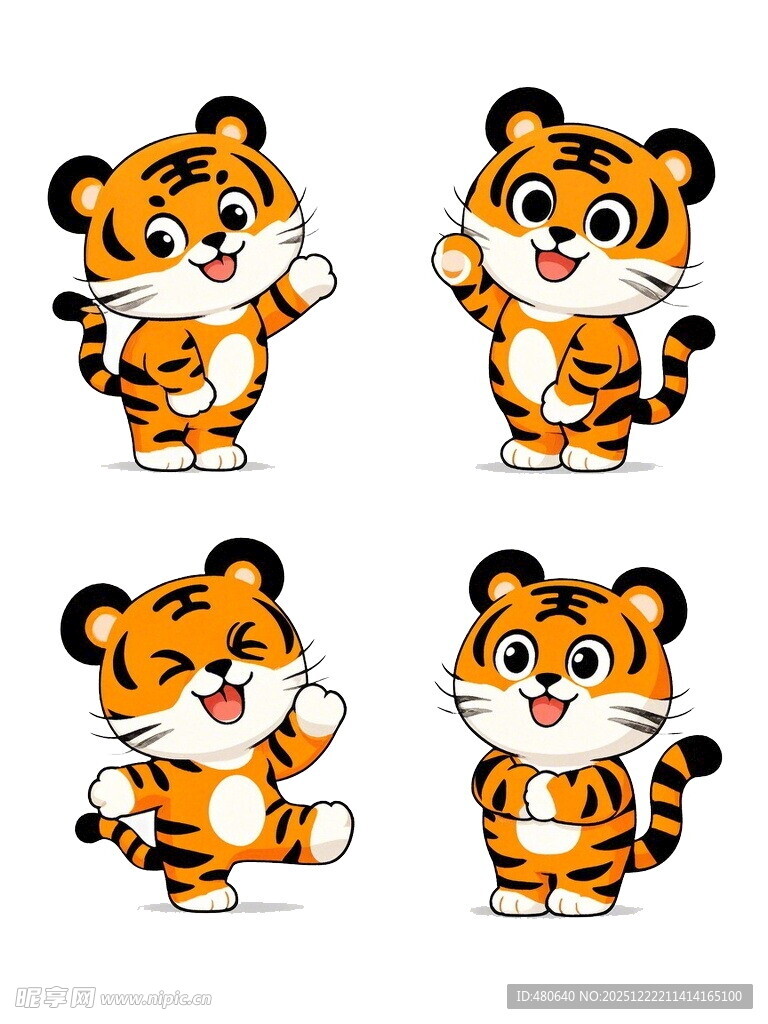 可爱小老虎卡通形象集合