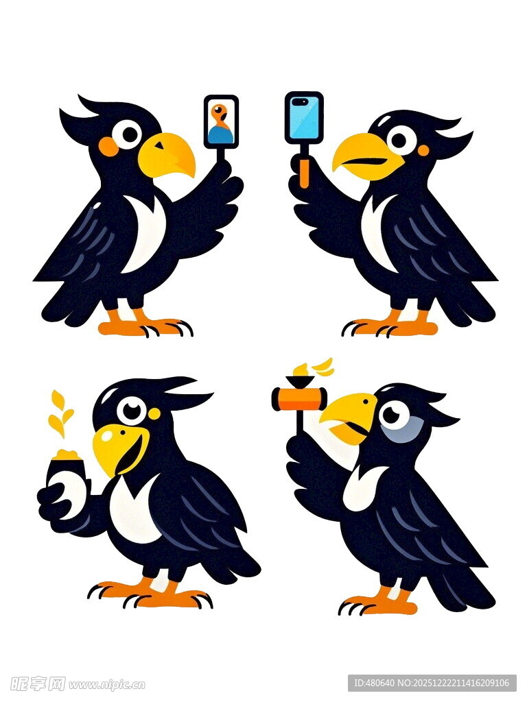 卡通乌鸦的趣味手机互动