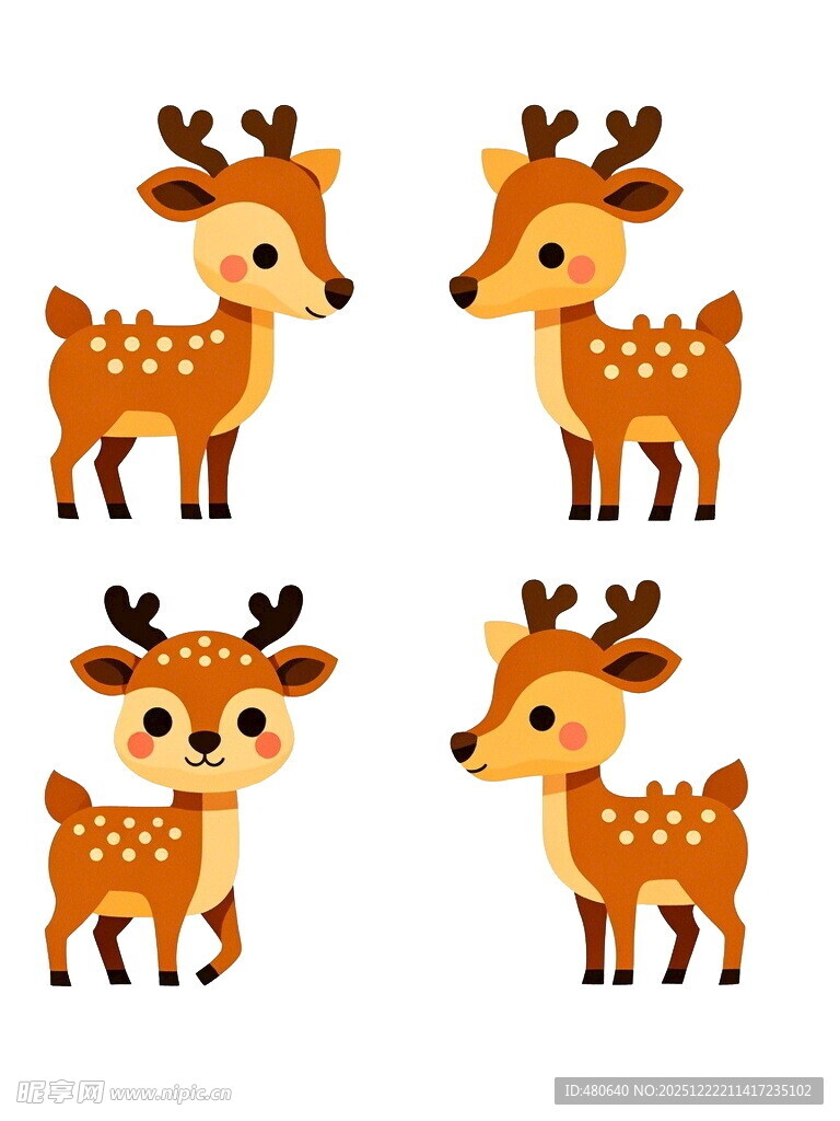 可爱小鹿卡通形象集合