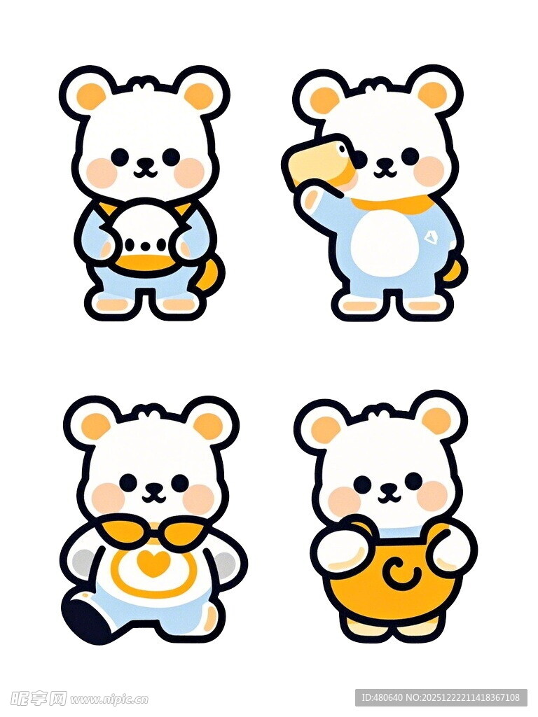 可爱小熊卡通形象集合
