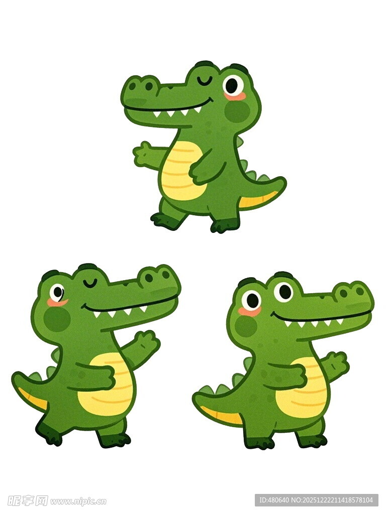 可爱卡通小鳄鱼形象集合