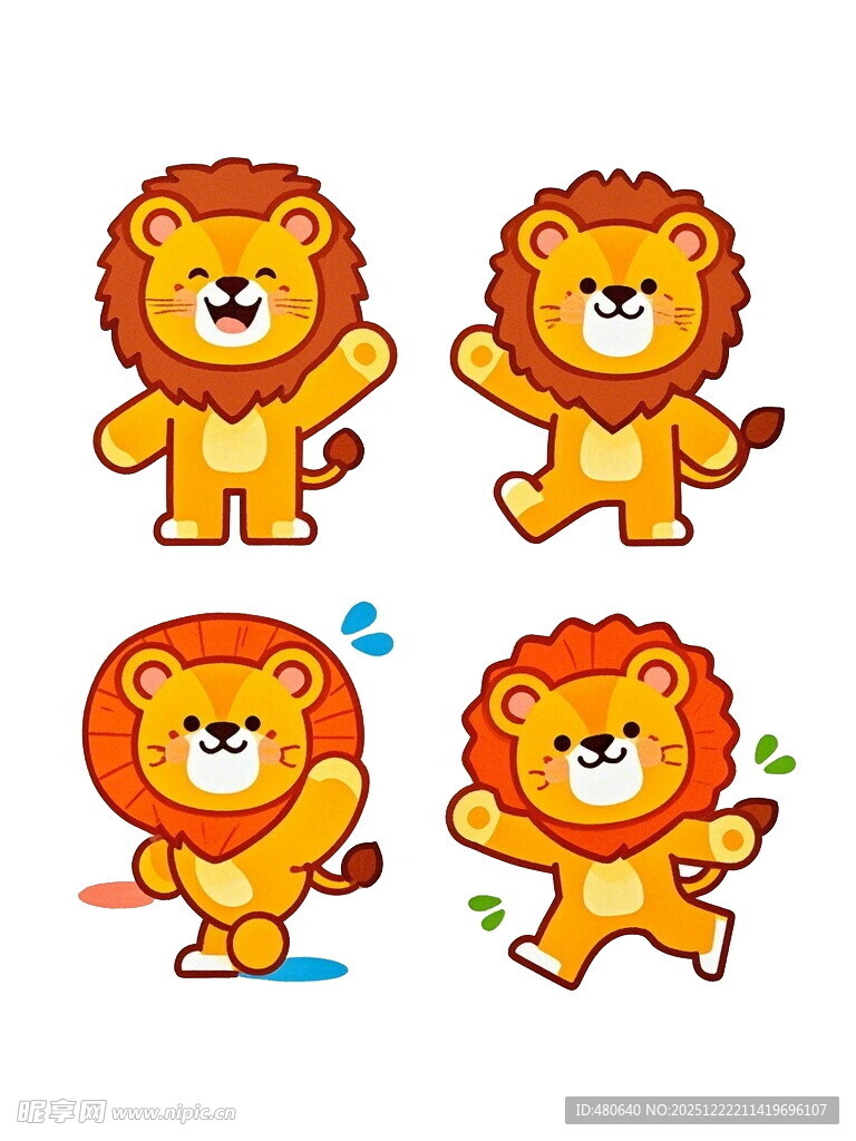 可爱卡通狮子动态形象