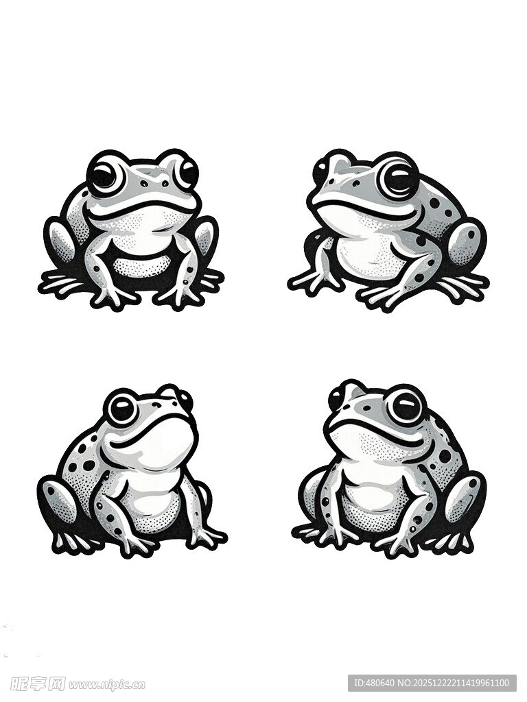 四只青蛙简笔画形象