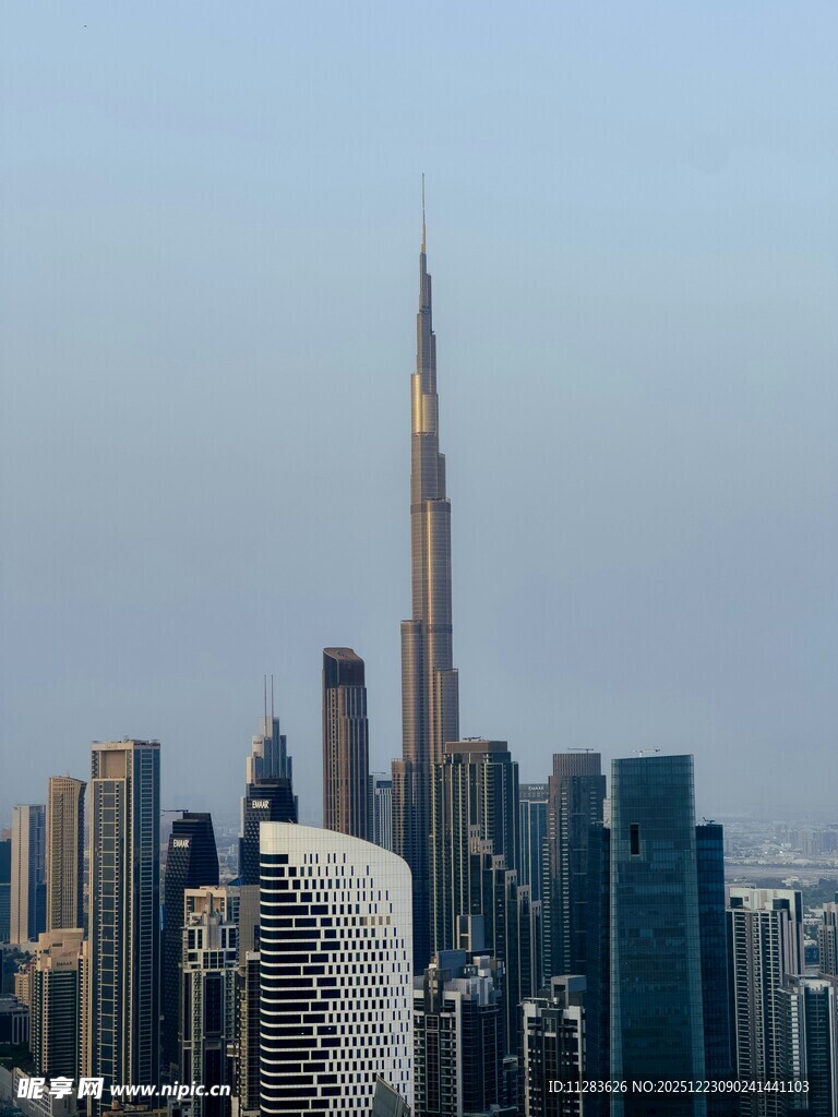迪拜城市天际线摩天大楼景观