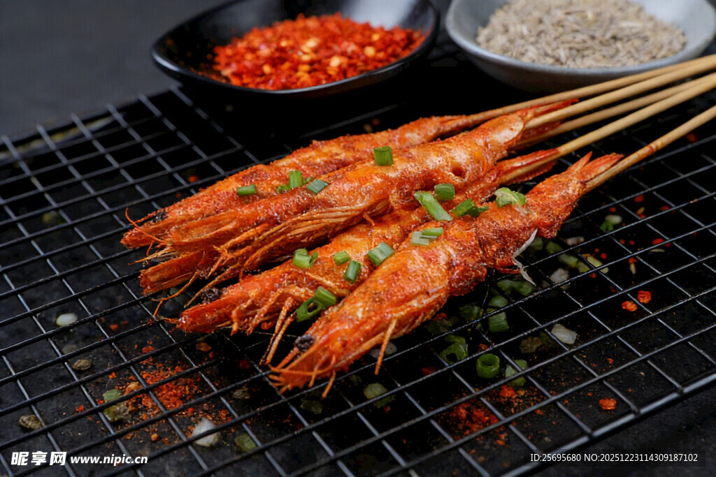 烤虾串