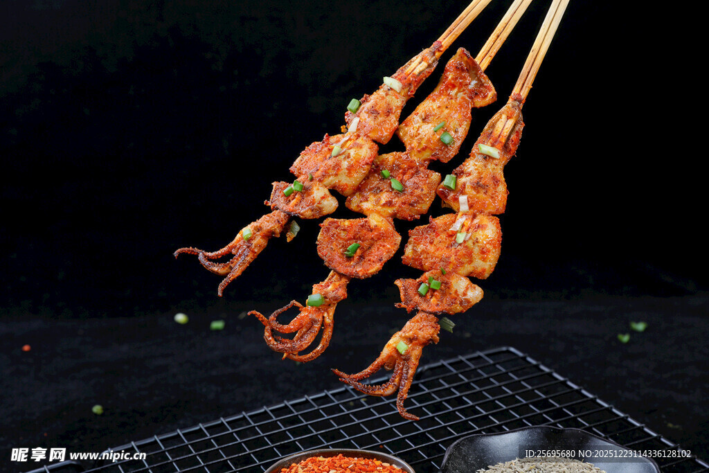 美味烤鱿鱼串