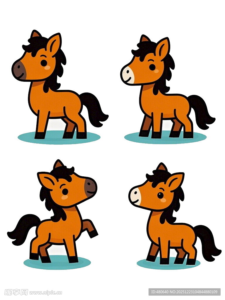 可爱小马卡通形象集合