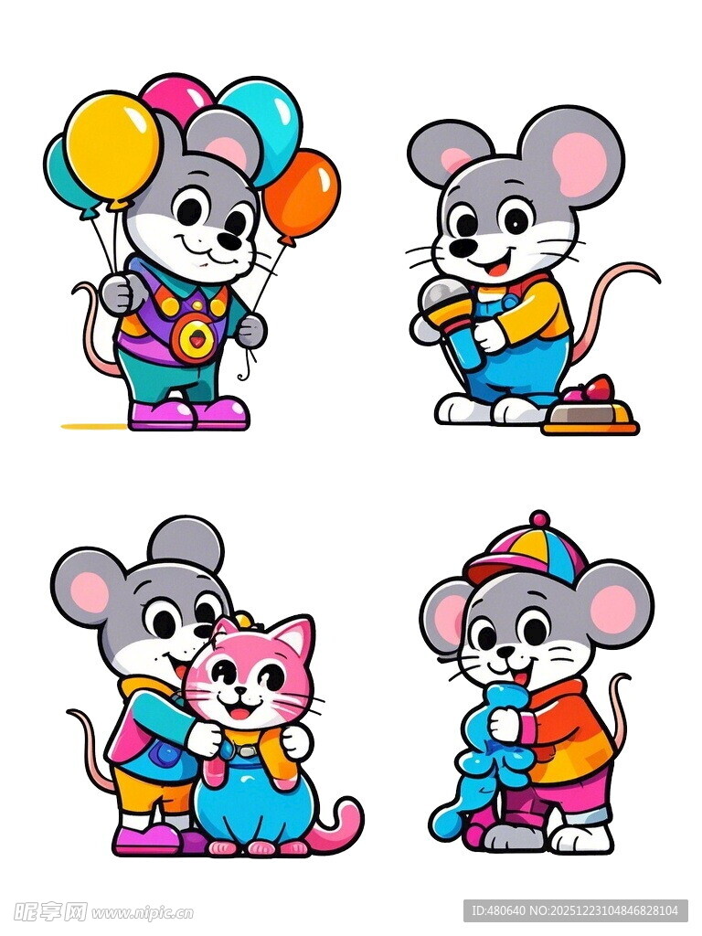 可爱老鼠卡通形象集合