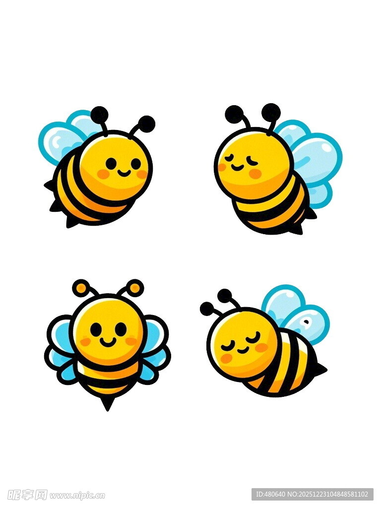 可爱卡通小蜜蜂图案