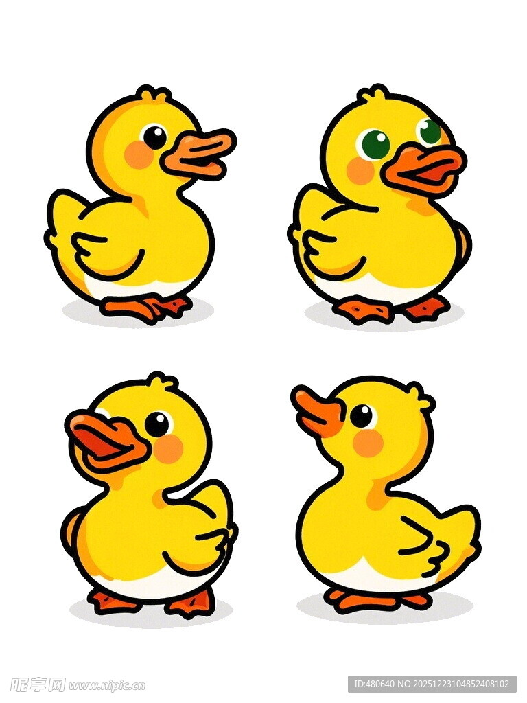 可爱小黄鸭卡通形象集合