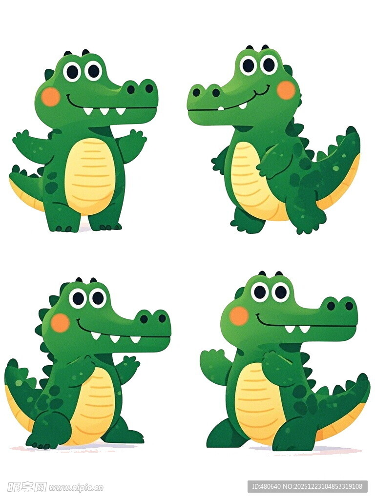 可爱卡通鳄鱼形象集合