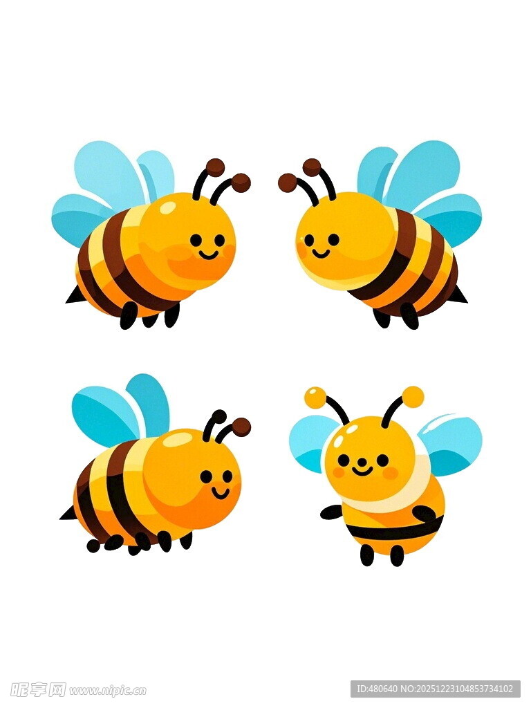 可爱卡通蜜蜂形象集合
