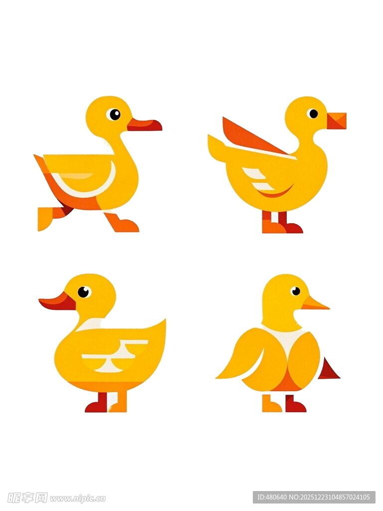 可爱小黄鸭卡通形象集合