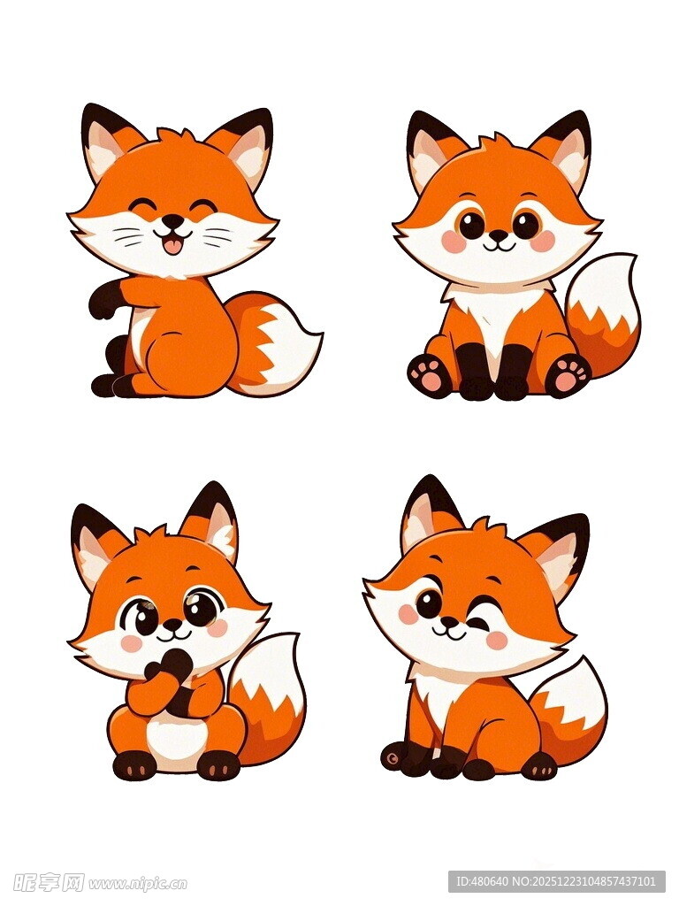 可爱狐狸卡通形象集合
