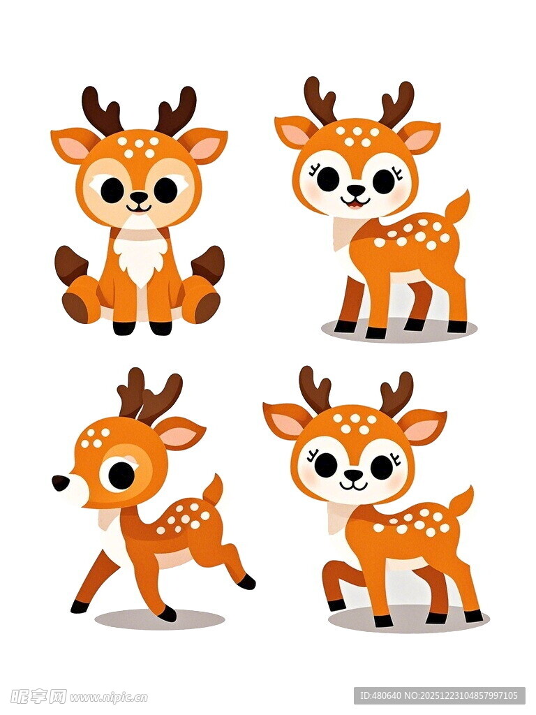 可爱小鹿卡通形象集合