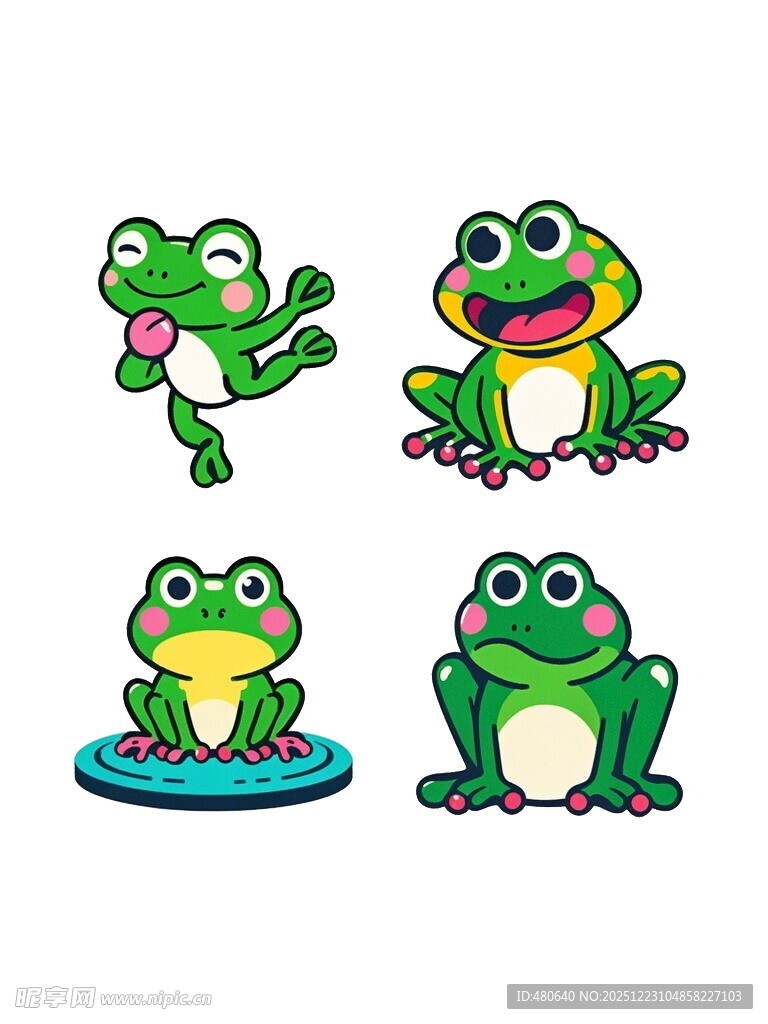 可爱青蛙卡通形象集合