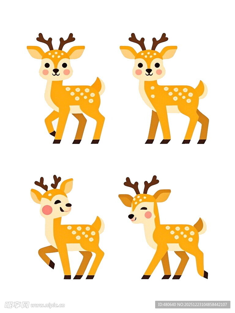 可爱小鹿卡通形象集合