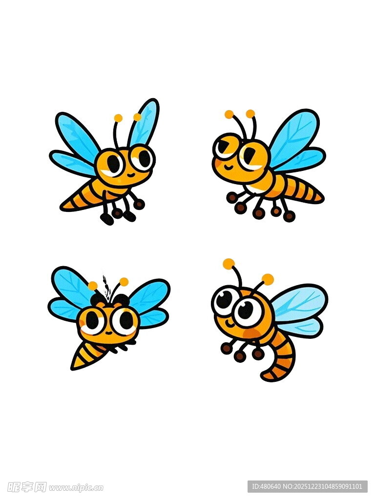 可爱卡通蜜蜂形象集合