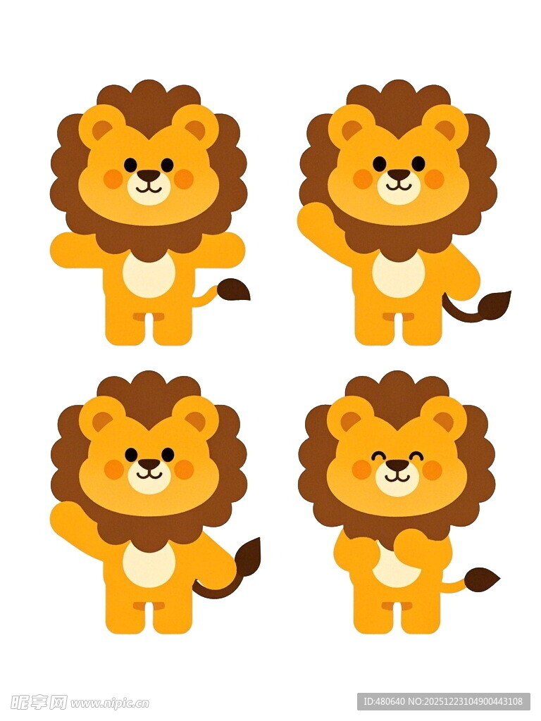 可爱卡通狮子形象集合