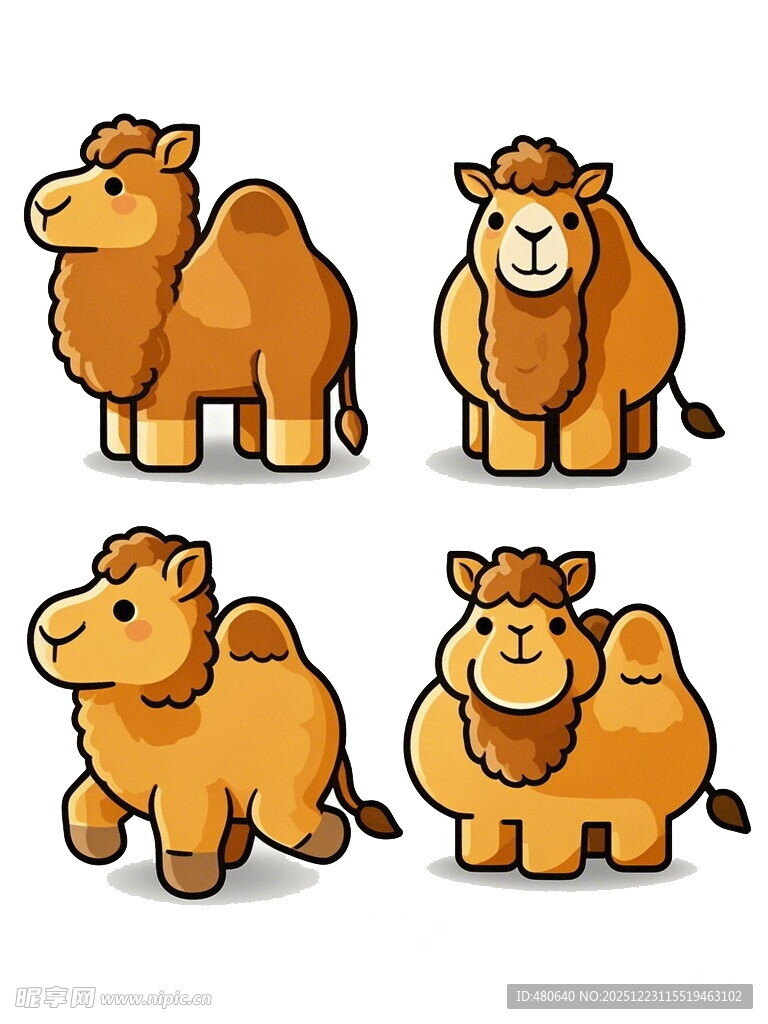 可爱卡通骆驼形象集合