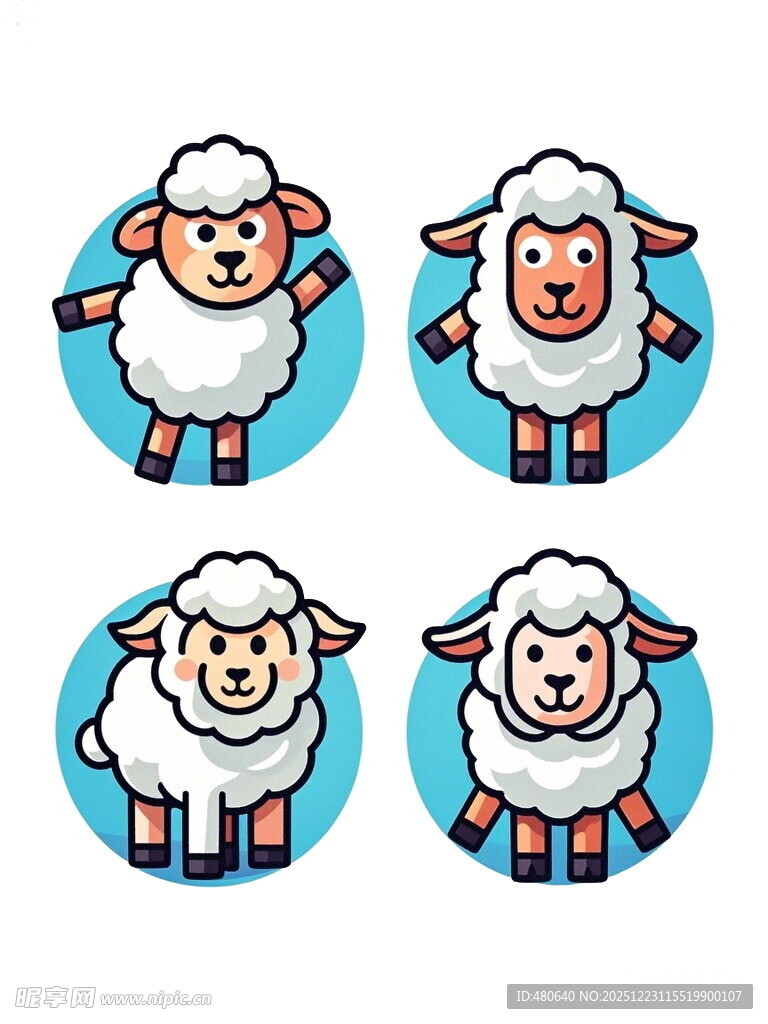 可爱卡通绵羊表情集合