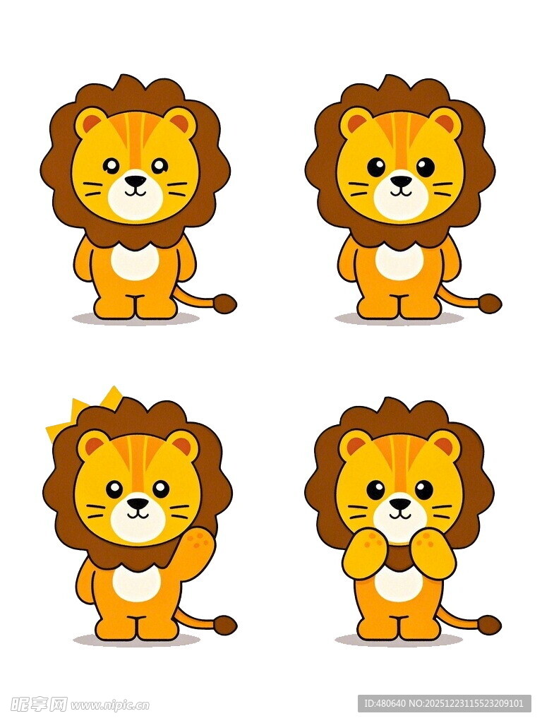 可爱卡通小狮子形象集合