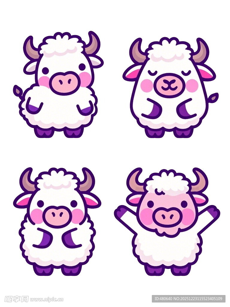 可爱卡通绵羊形象集合