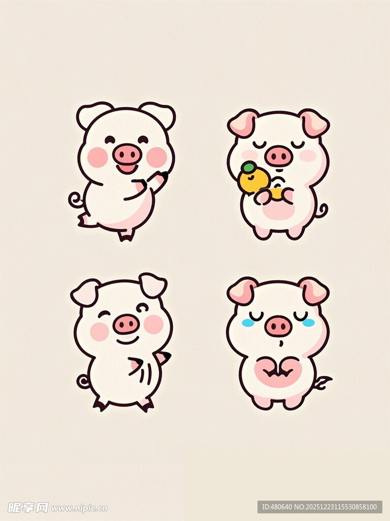 可爱小猪表情包集合